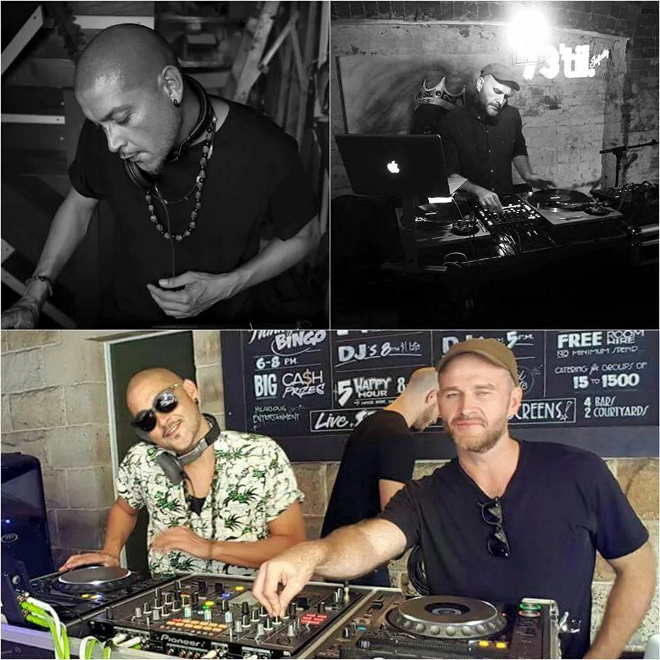 A collage of DJs playing across the night